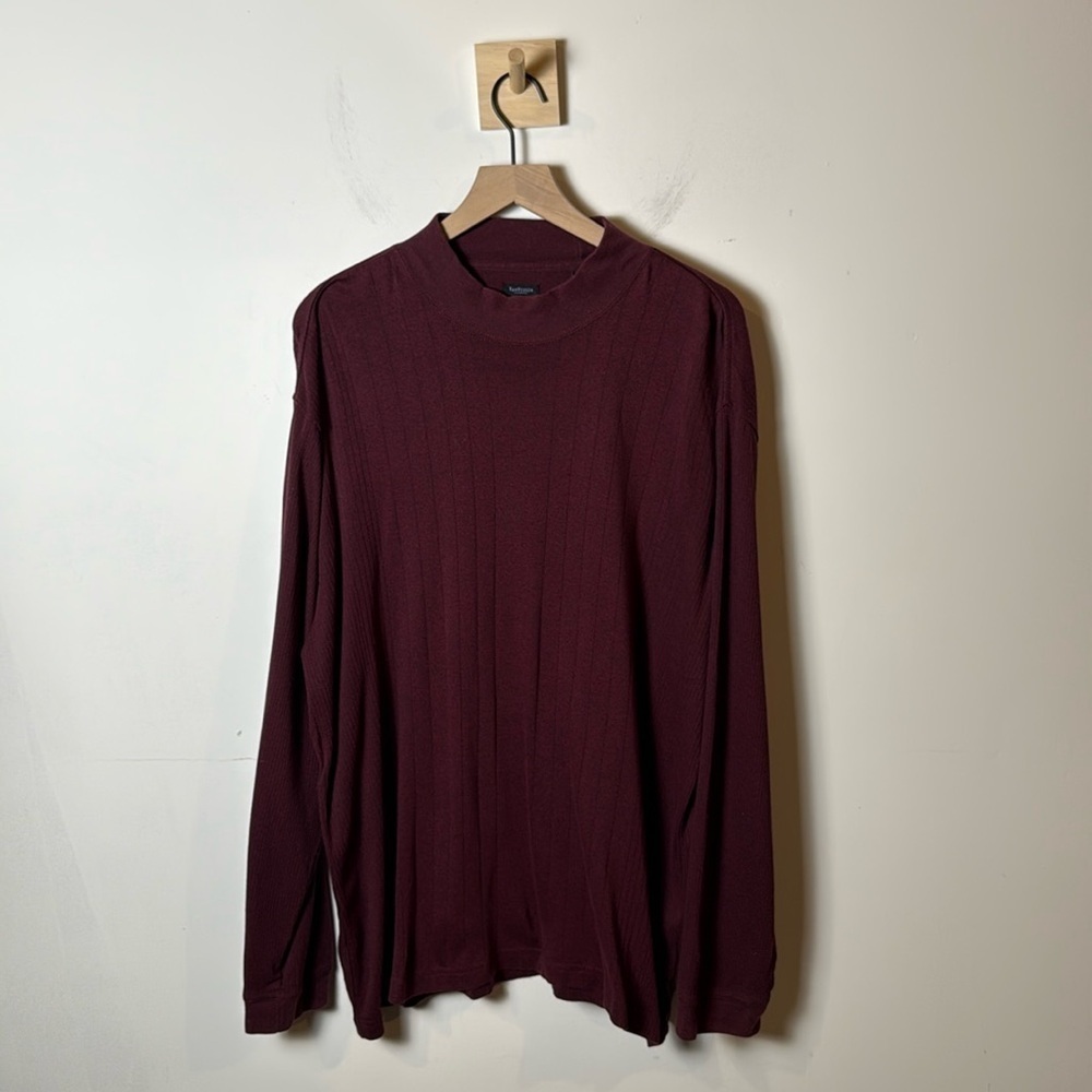 Van Heusen Studio Men’s Long Sleeve Men’s Maroon Turtleneck Sweater size XL